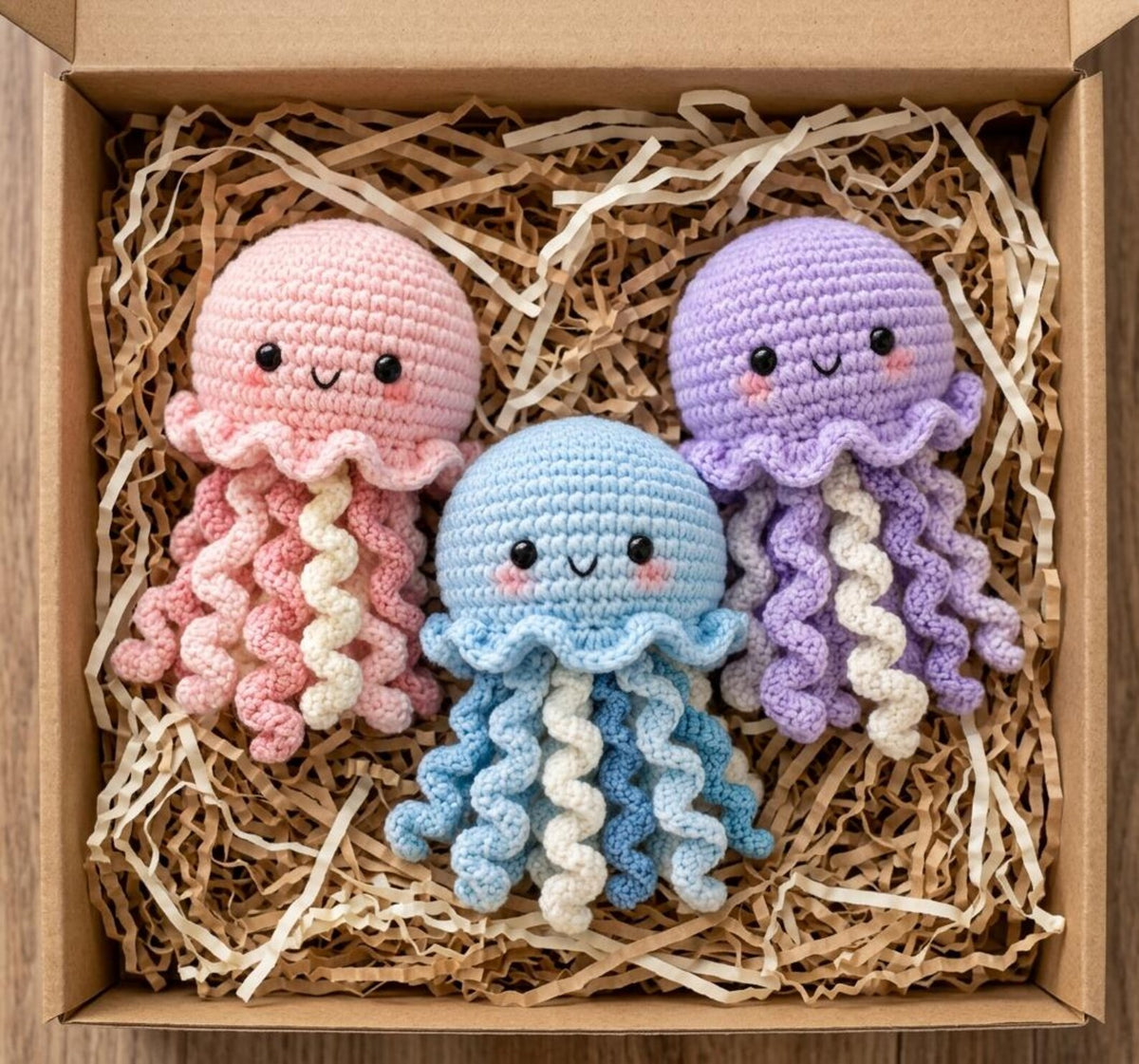 Crochet Jellyfish Plush, Handmade Jellyfish Amigurumi, Cute Ocean Animal Plushie, Kawaii Nursery Decor, Jellyfish Gift for Kids