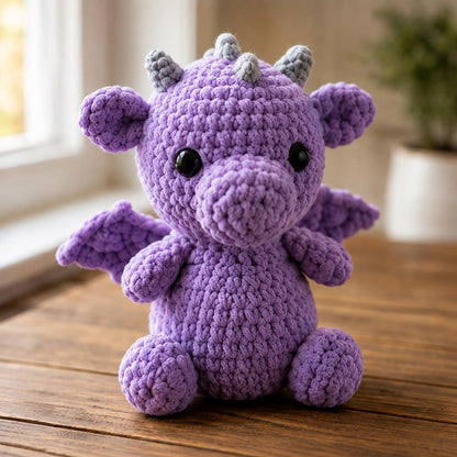 Crochet Dragon Set, Amigurumi Fantasy Plush, Small Handmade Dragon Toy, Cute Nursery Decor, Baby Shower Gift, Pocket Pet, Dragon Lover Gift