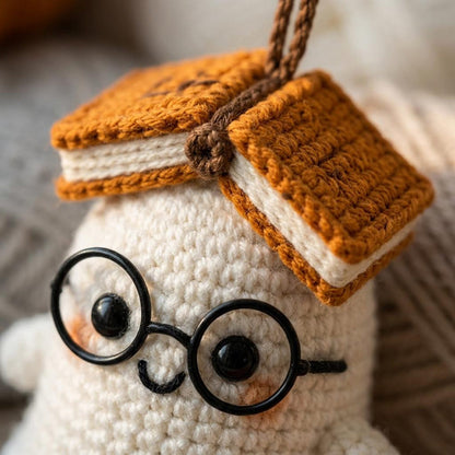 Crochet Halloween Car Charm, Ghost Pumpkin Rearview Mirror Hanger, Cute Spooky Car Decor, Fall Amigurumi Hanging Ornament, Halloween Gift