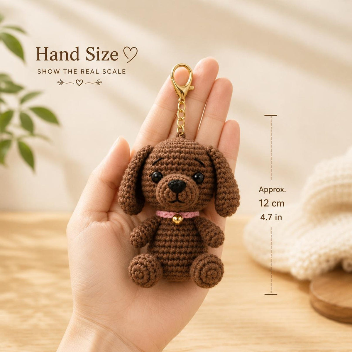 Crochet Puppy Keychain, Cute Dog Bag Charm, Handmade Amigurumi Puppy, Car Mirror Hanging Ornament, Dog Lover Gift, Cute Backpack Accessory