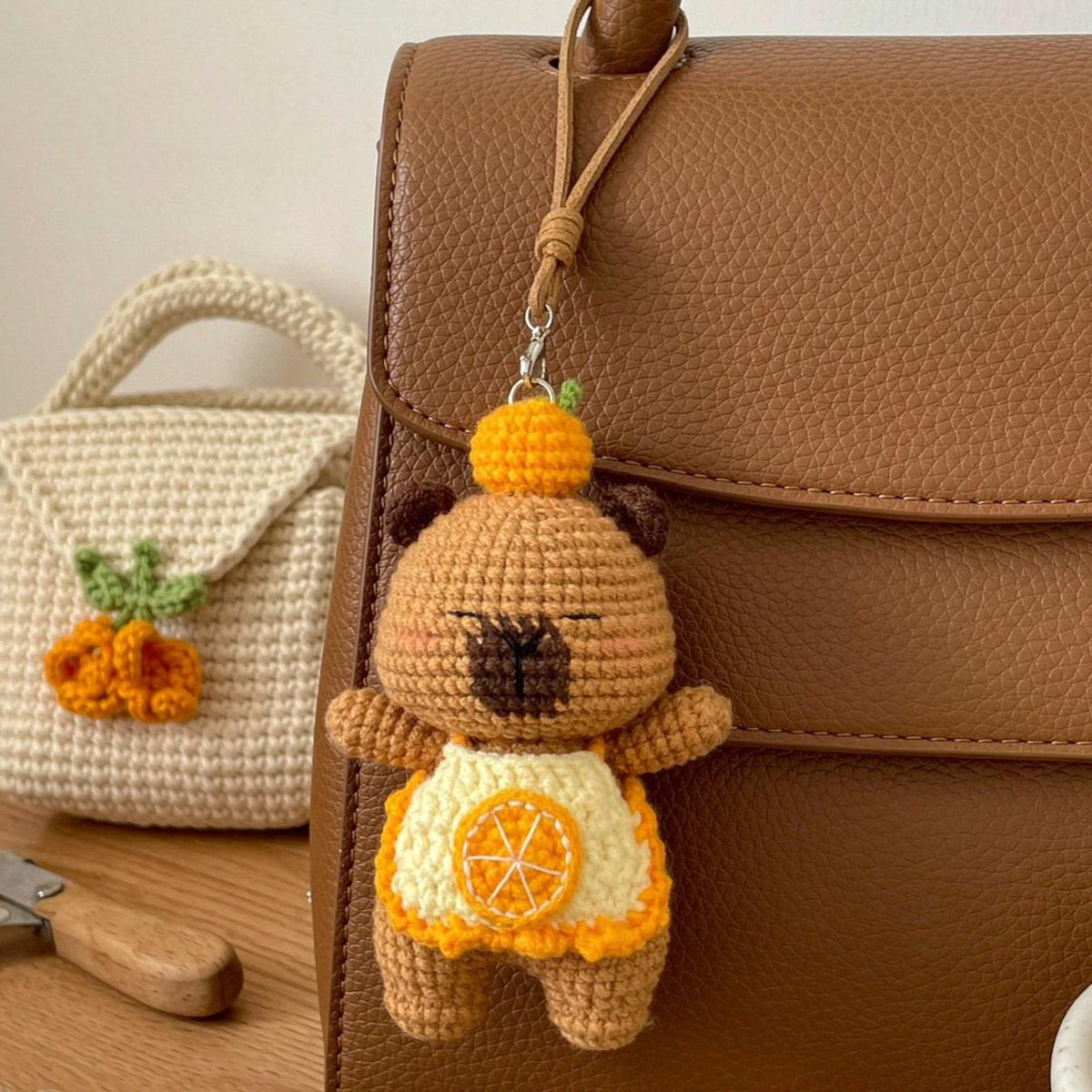 Handmade Crochet Hanging Ornament Knitted Bag Decor Unique Handcrafted Keepsake Thoughtful Gift for casual everyday celebration moments