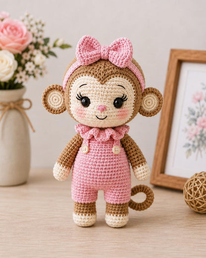 Handmade Amigurumi Monkey, Crochet Monkey Doll, Cute Baby Gift, Nursery Decor, Monkey Plush Toy, Baby Shower Gift, Birthday Gift