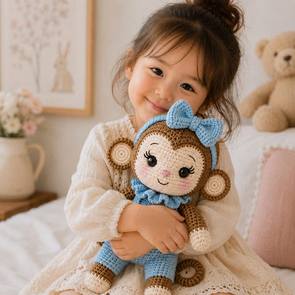 Handmade Amigurumi Monkey, Crochet Monkey Doll, Cute Baby Gift, Nursery Decor, Monkey Plush Toy, Baby Shower Gift, Birthday Gift