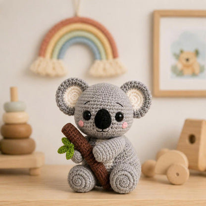 Crochet Koala Plush, Cute Koala Amigurumi, Handmade Koala Stuffed Animal, Australian Animal Nursery Decor, Baby Shower Gift,Koala Lover Gift