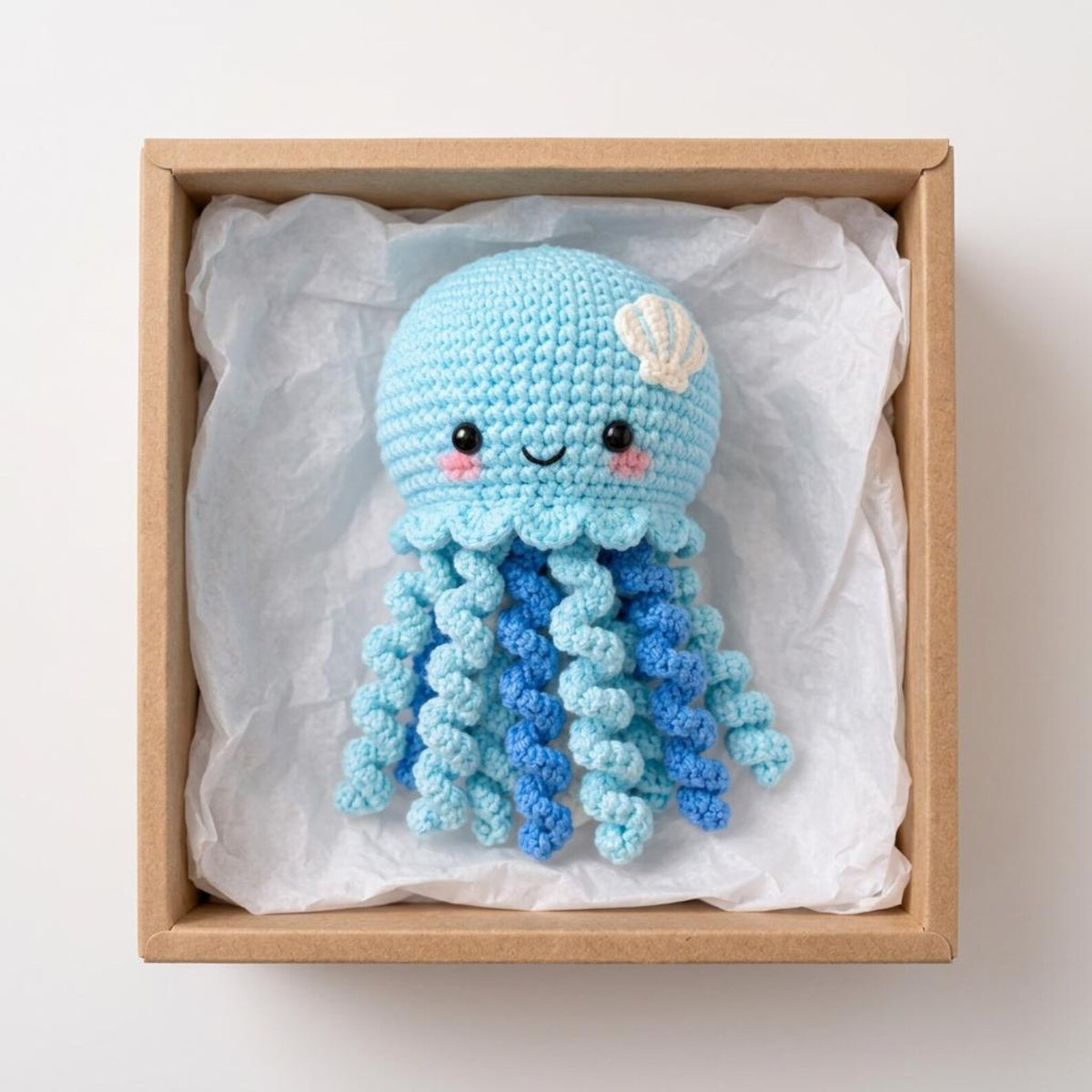 Crochet Jellyfish Plush, Handmade Jellyfish Amigurumi, Cute Ocean Animal Plushie, Kawaii Nursery Decor, Jellyfish Gift for Kids