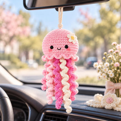 Crochet Jellyfish Plush, Handmade Jellyfish Amigurumi, Cute Ocean Animal Plushie, Kawaii Nursery Decor, Jellyfish Gift for Kids