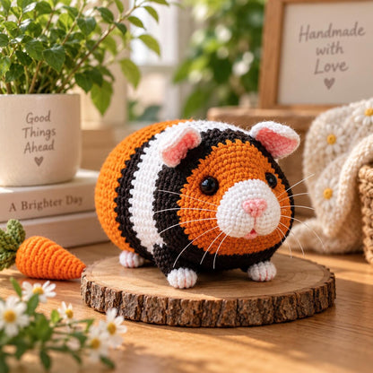 Crochet Guinea Pig Plush, Cute Guinea Pig Amigurumi, Handmade Crochet Animal, Guinea Pig Lover Gift, Soft Plushie, Nursery Room Decor