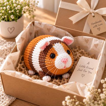 Crochet Guinea Pig Plush, Cute Guinea Pig Amigurumi, Handmade Crochet Animal, Guinea Pig Lover Gift, Soft Plushie, Nursery Room Decor