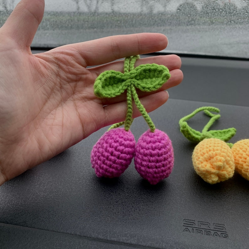 Tulip Car Mirror Hanging Accessories cute Charm flower Teens Interior Rear View Mirror Flower Decor for Women