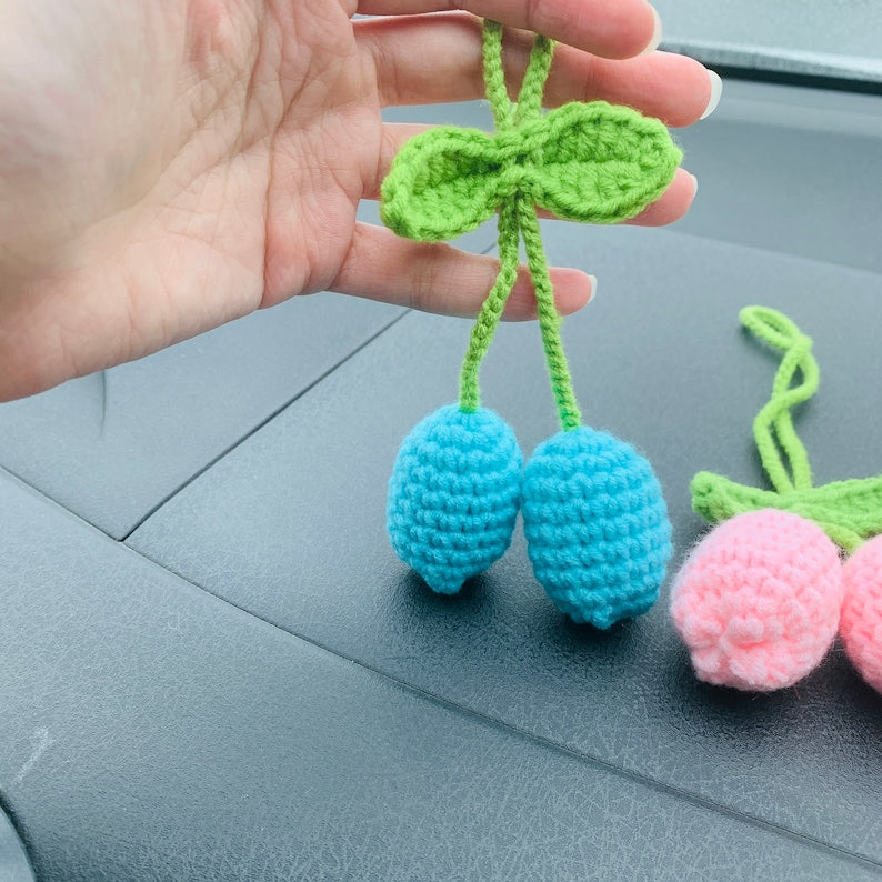 Tulip Car Mirror Hanging Accessories cute Charm flower Teens Interior Rear View Mirror Flower Decor for Women