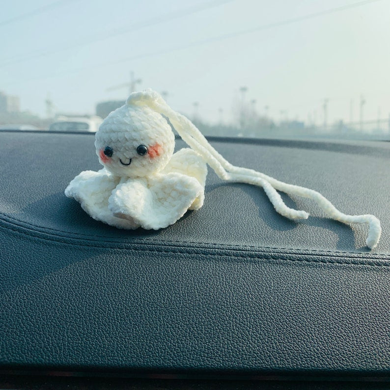 Cute Car Accessories Mirror Hanging fluffy Sunny Doll cute Charm Fruit Decor flower car Teens Interior Rear View Mirror for Women