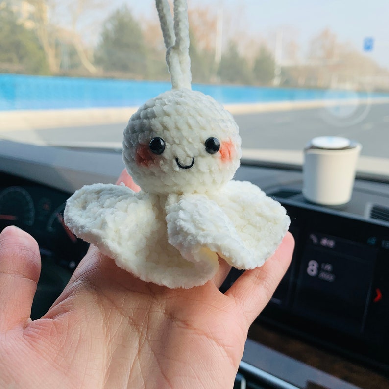 Cute Car Accessories Mirror Hanging fluffy Sunny Doll cute Charm Fruit Decor flower car Teens Interior Rear View Mirror for Women