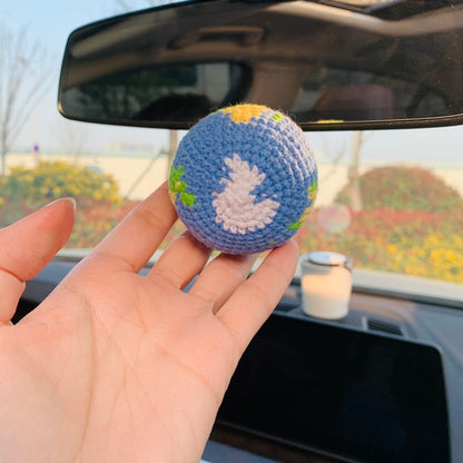 Cute Car Accessories Mirror Hanging globe Charm Fruit Decor flower car Teens Interior Rear View Mirror for Women