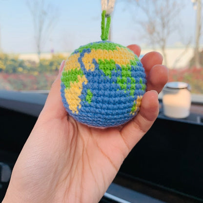 Cute Car Accessories Mirror Hanging globe Charm Fruit Decor flower car Teens Interior Rear View Mirror for Women