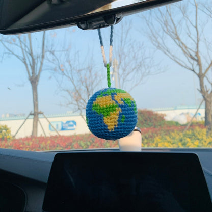 Cute Car Accessories Mirror Hanging globe Charm Fruit Decor flower car Teens Interior Rear View Mirror for Women