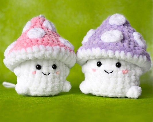 Worry Pet Mushroom Plush, Stress Ball, Crochet Mushroom Decor, Handmade Gift, Mushroom Squishy, Cottagecore Decor, Mushy Kawaii Decor