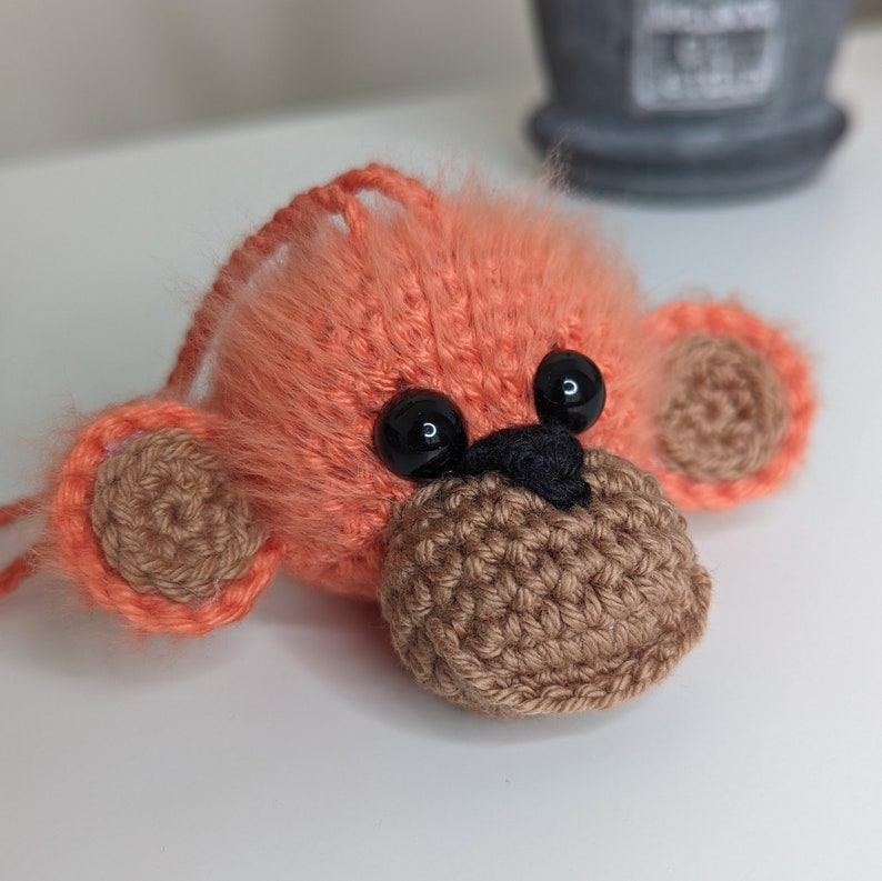 Crochet Orangutan Car Charm | Orangutan Rearview Mirror Accessories