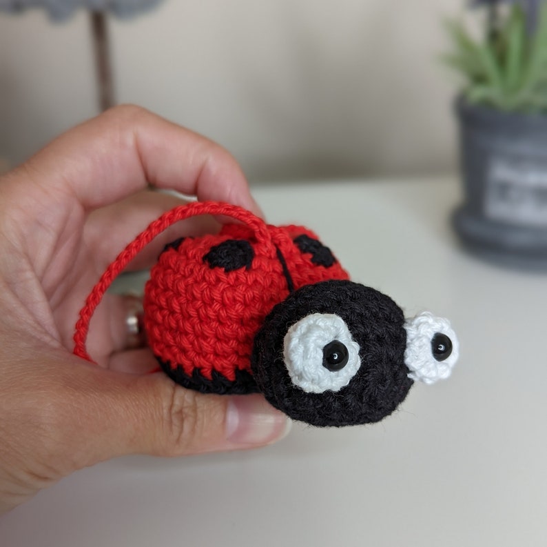 Crochet Ladybird Car Charm | Ladybird Rearview Mirror Hanger