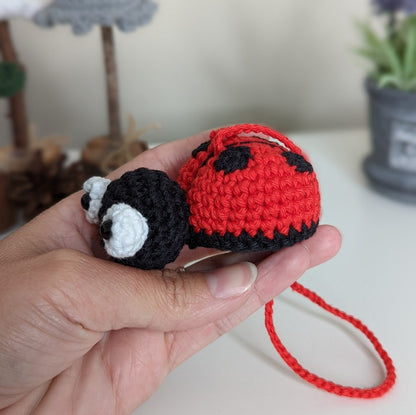 Crochet Ladybird Car Charm | Ladybird Rearview Mirror Hanger