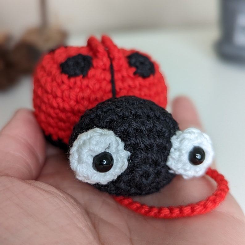 Crochet Ladybird Car Charm | Ladybird Rearview Mirror Hanger