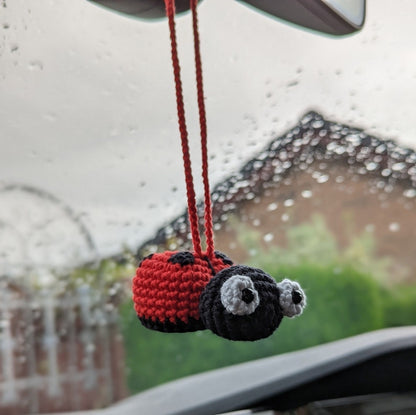 Crochet Ladybird Car Charm | Ladybird Rearview Mirror Hanger