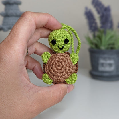 Crochet Turtle Car Charm | Tortoise Rearview Mirror Hanger