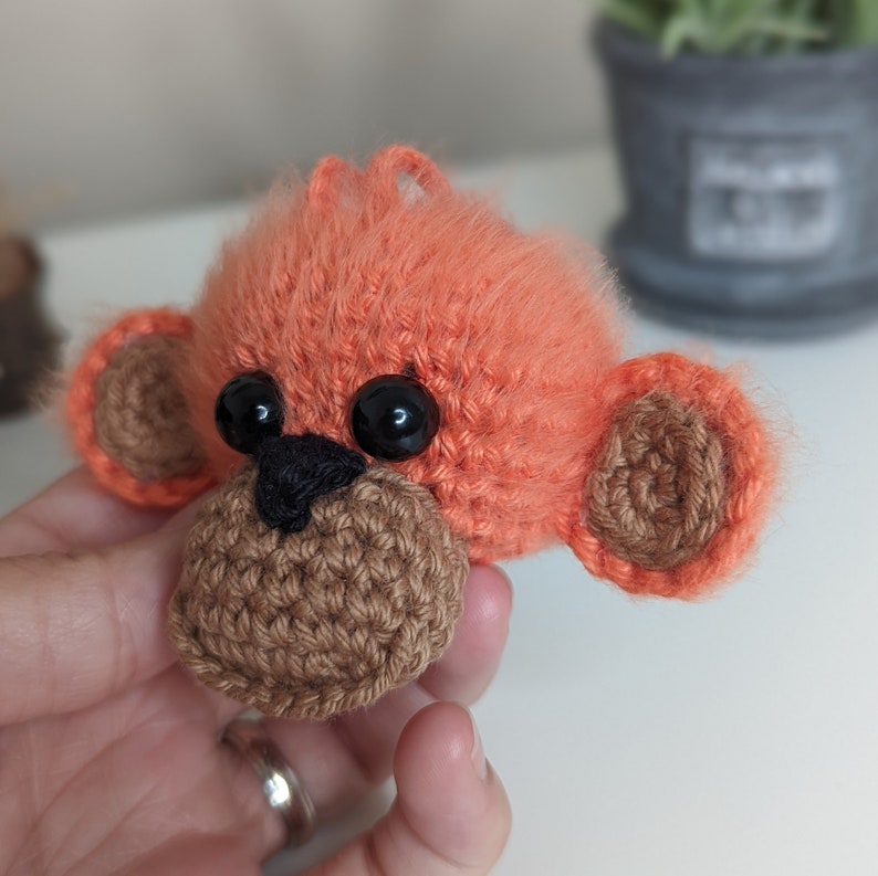 Crochet Orangutan Car Charm | Orangutan Rearview Mirror Accessories
