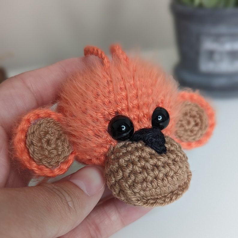 Crochet Orangutan Car Charm | Orangutan Rearview Mirror Accessories