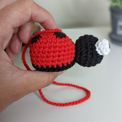 Crochet Ladybird Car Charm | Ladybird Rearview Mirror Hanger