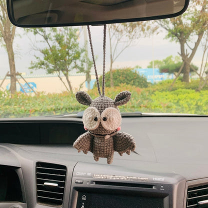 Cute bat Car Accessories Mirror Hanging Charm Fruit Decor Teens Interior Rear View Mirror for Women