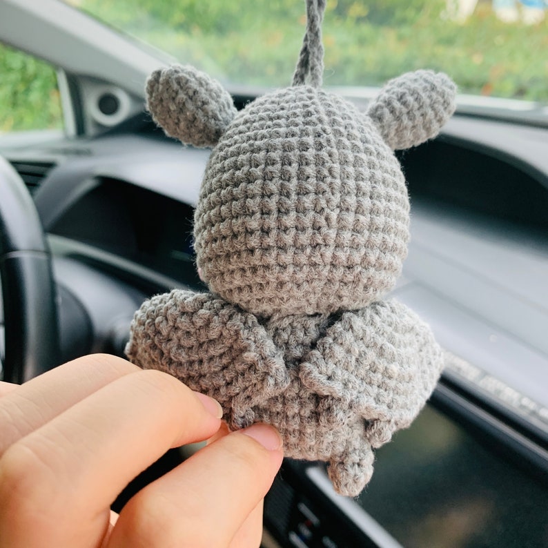 Cute bat Car Accessories Mirror Hanging Charm Fruit Decor Teens Interior Rear View Mirror for Women