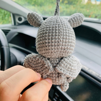Cute bat Car Accessories Mirror Hanging Charm Fruit Decor Teens Interior Rear View Mirror for Women