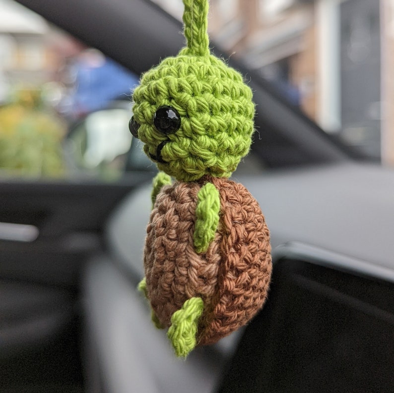 Crochet Turtle Car Charm | Tortoise Rearview Mirror Hanger