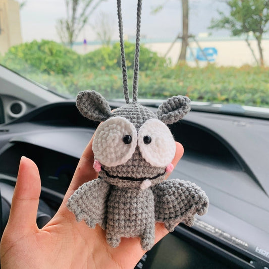 Cute bat Car Accessories Mirror Hanging Charm Fruit Decor Teens Interior Rear View Mirror for Women