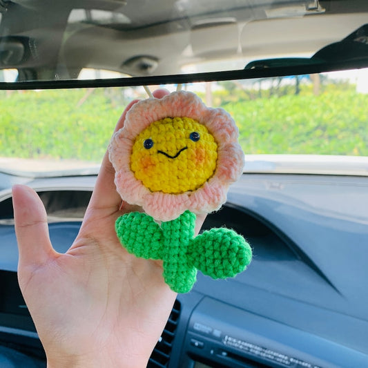 Cute Car Accessories Mirror Hanging flower Charm Fruit Decor flower car Teens Interior Rear View Mirror for Women