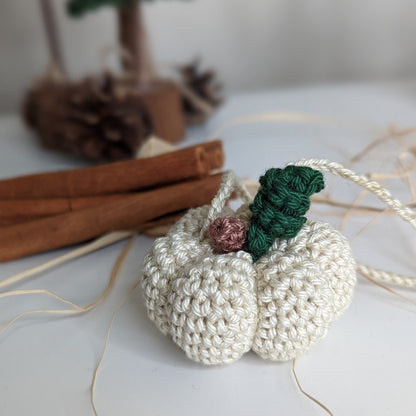 Crochet Pumpkin Car Charm | Pumpkin Plush Rearview Mirror Hanger