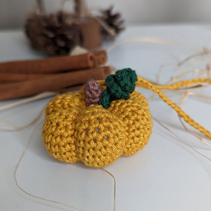Crochet Pumpkin Car Charm | Pumpkin Plush Rearview Mirror Hanger