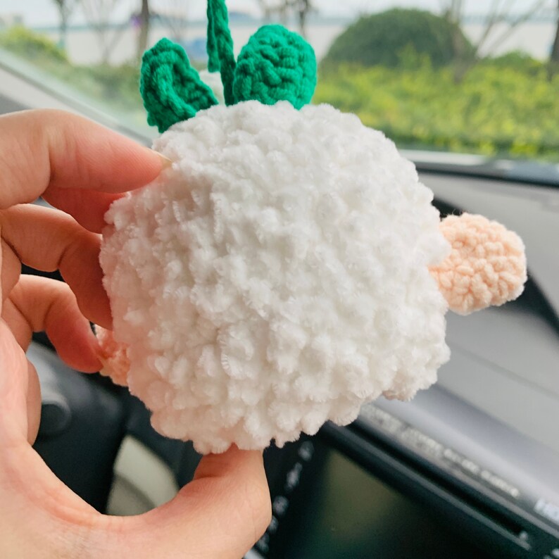 Cute flower Plush Sheep Flower Car Mirror Hanging Charm Fruit Decor Teens Interior Rear View Mirror car Accessories for Women