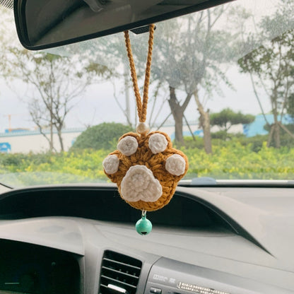 Cute Bear paw kawaii Flower Car Mirror Hanging Charm Fruit Decor Teens Interior Rear View Mirror car Accessories for Women