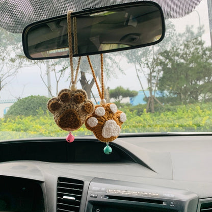 Cute Bear paw kawaii Flower Car Mirror Hanging Charm Fruit Decor Teens Interior Rear View Mirror car Accessories for Women