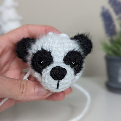 Panda Car Charm | Crochet Panda Rearview Mirror Hanger