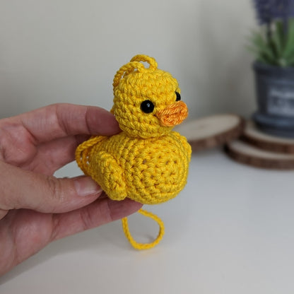 Crochet Rubber Duck Car Charm | Duck Rearview Mirror Hanger