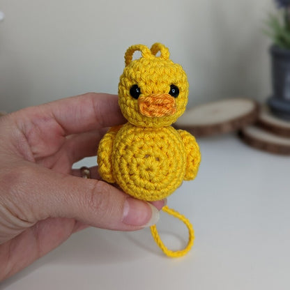 Crochet Rubber Duck Car Charm | Duck Rearview Mirror Hanger