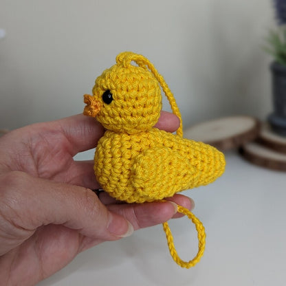 Crochet Rubber Duck Car Charm | Duck Rearview Mirror Hanger