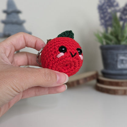 Crochet Apple Keyring | Handmade Teacher Gift Charm