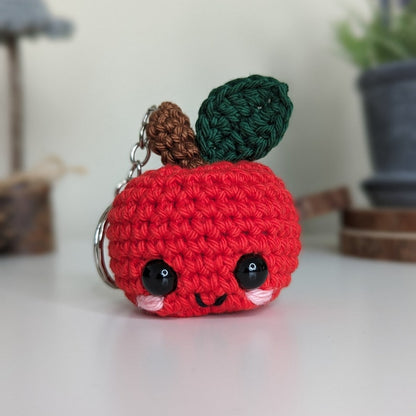 Crochet Apple Keyring | Handmade Teacher Gift Charm