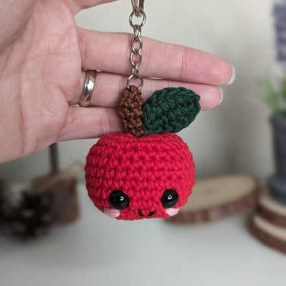 Crochet Apple Keyring | Handmade Teacher Gift Charm