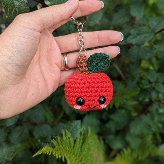 Crochet Apple Keyring | Handmade Teacher Gift Charm