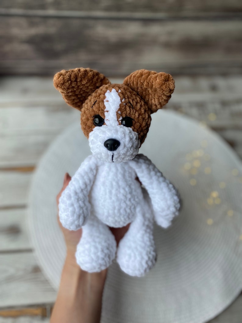 Jack Russell Terrier Amigurumi Figure, Handmade Crochet Dog Decor, Dog Collectible, Jack Russell Gift, Animal Figurine