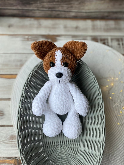 Jack Russell Terrier Amigurumi Figure, Handmade Crochet Dog Decor, Dog Collectible, Jack Russell Gift, Animal Figurine